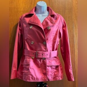 Old Navy coral short trench jacket size small.